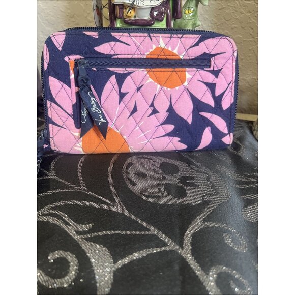Vera Bradley Loves Me Pink, Orange, And Blue Floral Wristlet Wallet - Picture 2 of 9